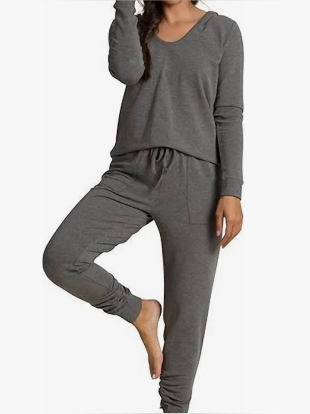 Barefoot Dreams Malibu Collection Scrunch Hoodie ~ Small ~ Charcoal Gray ~ NWT